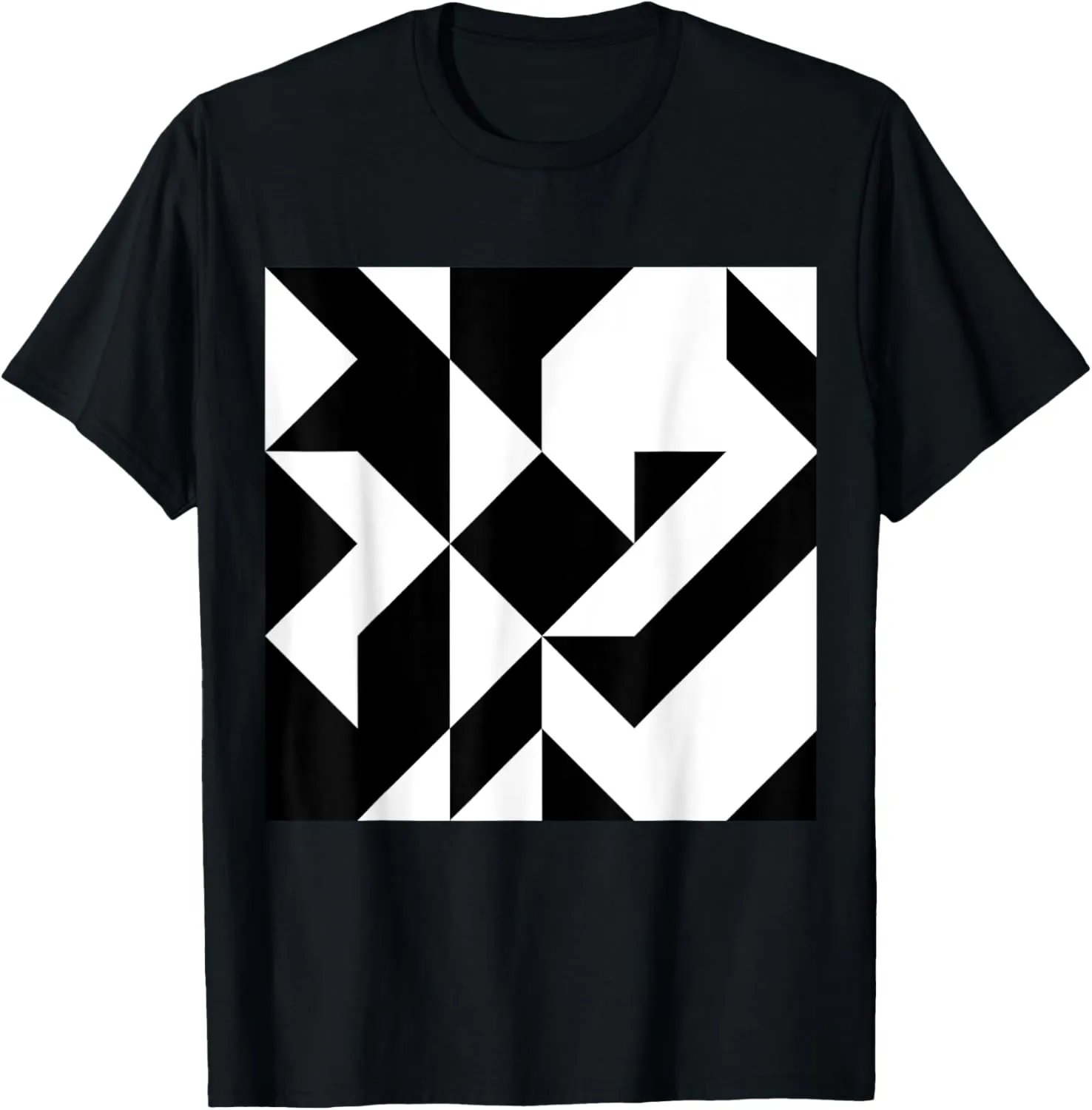 Abstract black and white geometric graphic T-Shirt