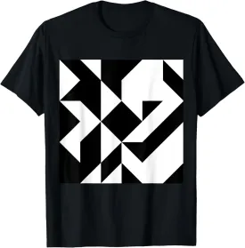 Abstract black and white geometric graphic T-Shirt