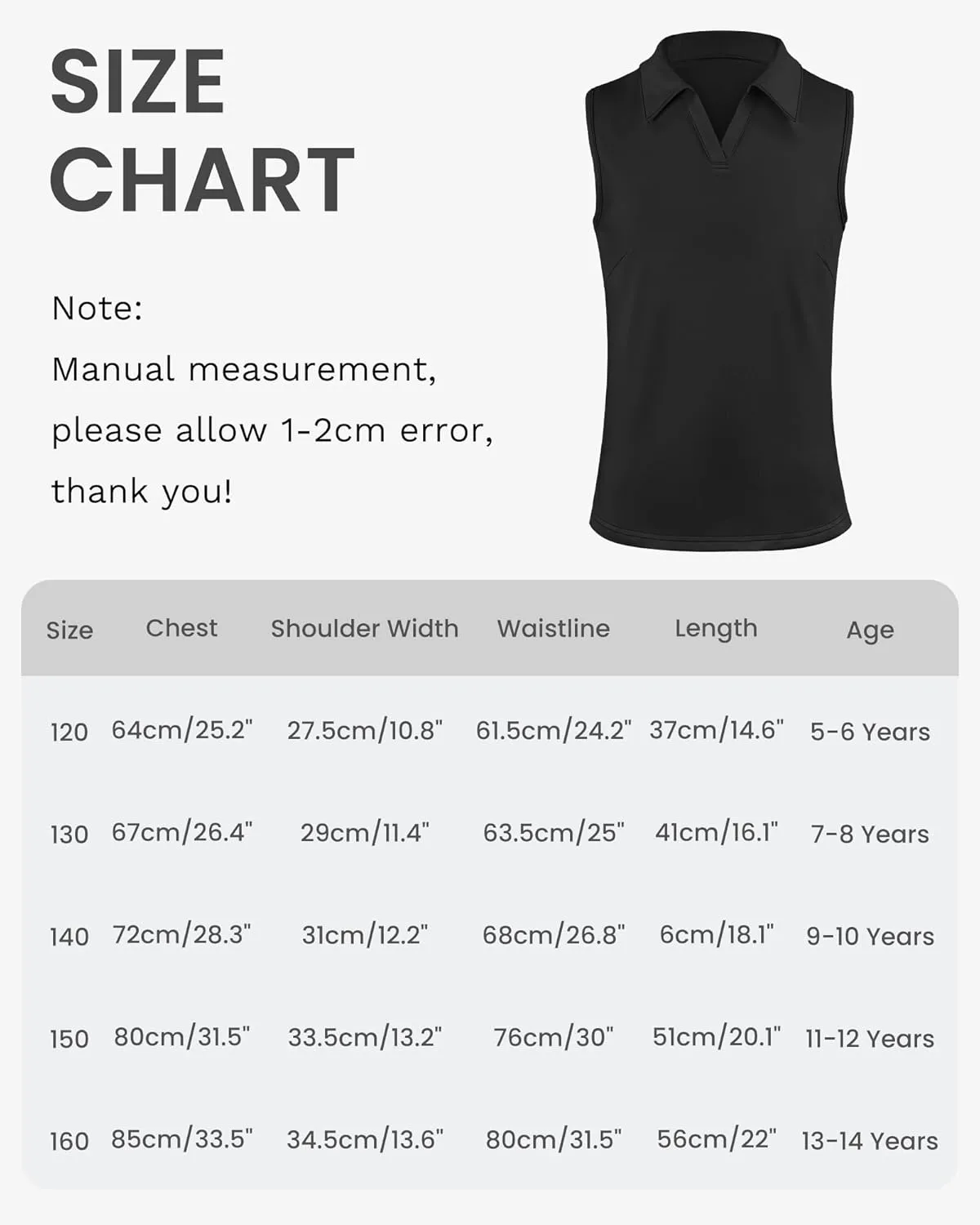 Auranso Girls Sleeveless Polo Shirts V-Neck Golf Tennis T-Shirts with Collared Quick Dry Tank Tops