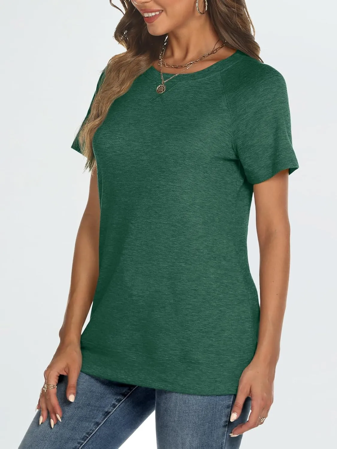 AUTOMET T Shirts Short Sleeve Crewneck Tees for Women Trendy Lightweight Soft Casual Summer Tops Clothes 2025
