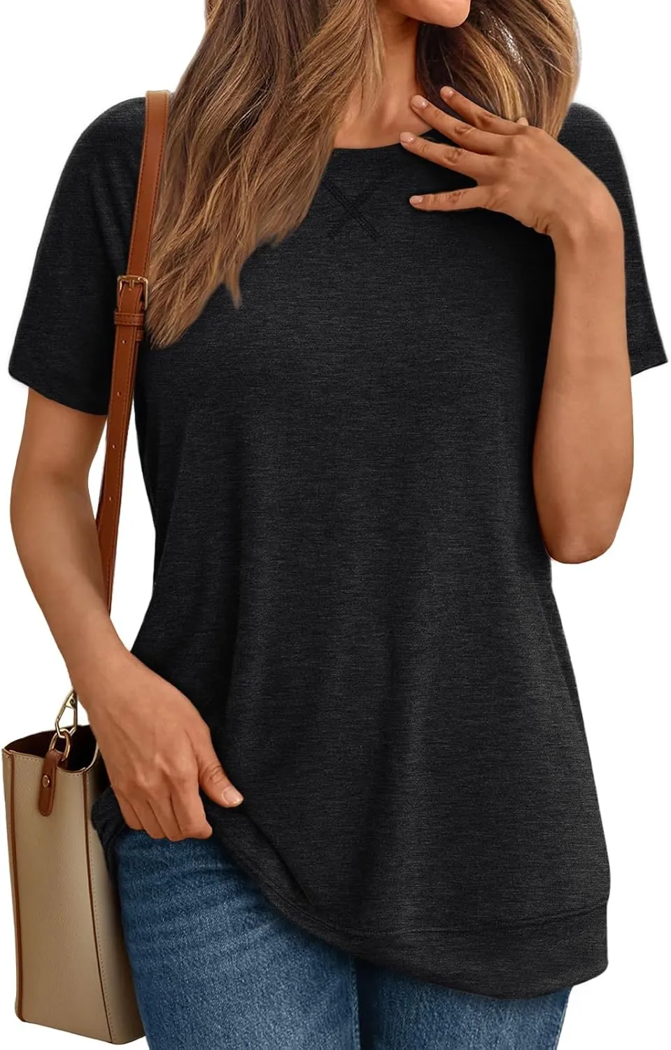 AUTOMET T Shirts Short Sleeve Crewneck Tees for Women Trendy Lightweight Soft Casual Summer Tops Clothes 2025
