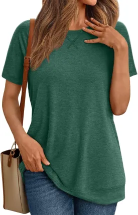 AUTOMET T Shirts Short Sleeve Crewneck Tees for Women Trendy Lightweight Soft Casual Summer Tops Clothes 2025