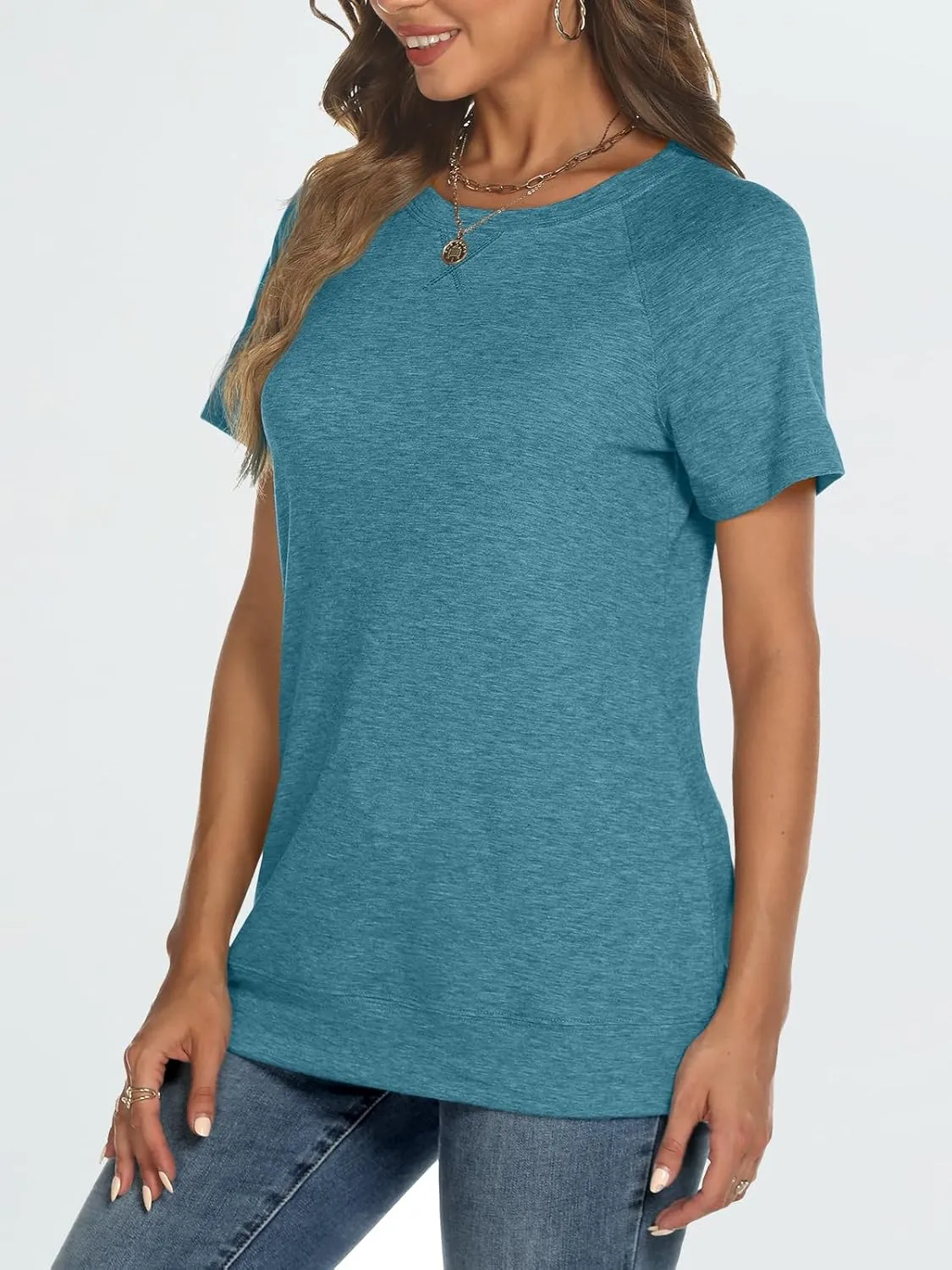 AUTOMET T Shirts Short Sleeve Crewneck Tees for Women Trendy Lightweight Soft Casual Summer Tops Clothes 2025