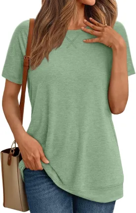 AUTOMET T Shirts Short Sleeve Crewneck Tees for Women Trendy Lightweight Soft Casual Summer Tops Clothes 2025