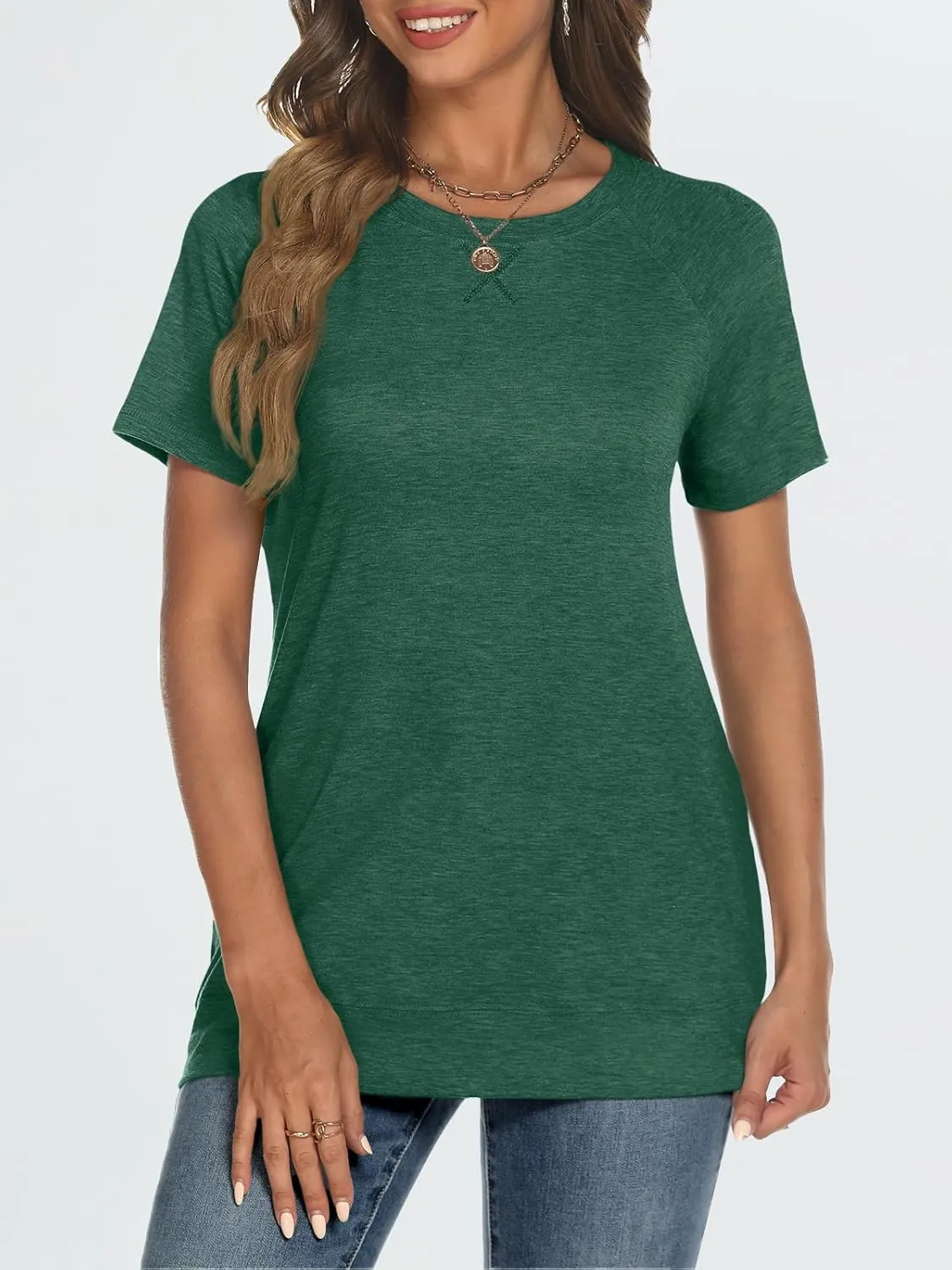AUTOMET T Shirts Short Sleeve Crewneck Tees for Women Trendy Lightweight Soft Casual Summer Tops Clothes 2025