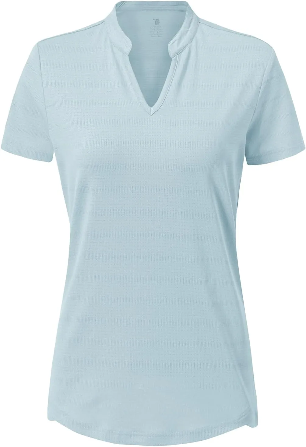 BASUDAM Women's Golf Polo Shirts V-Neck Short Sleeve Collarless Tennis Running T-Shirts Quick Dry