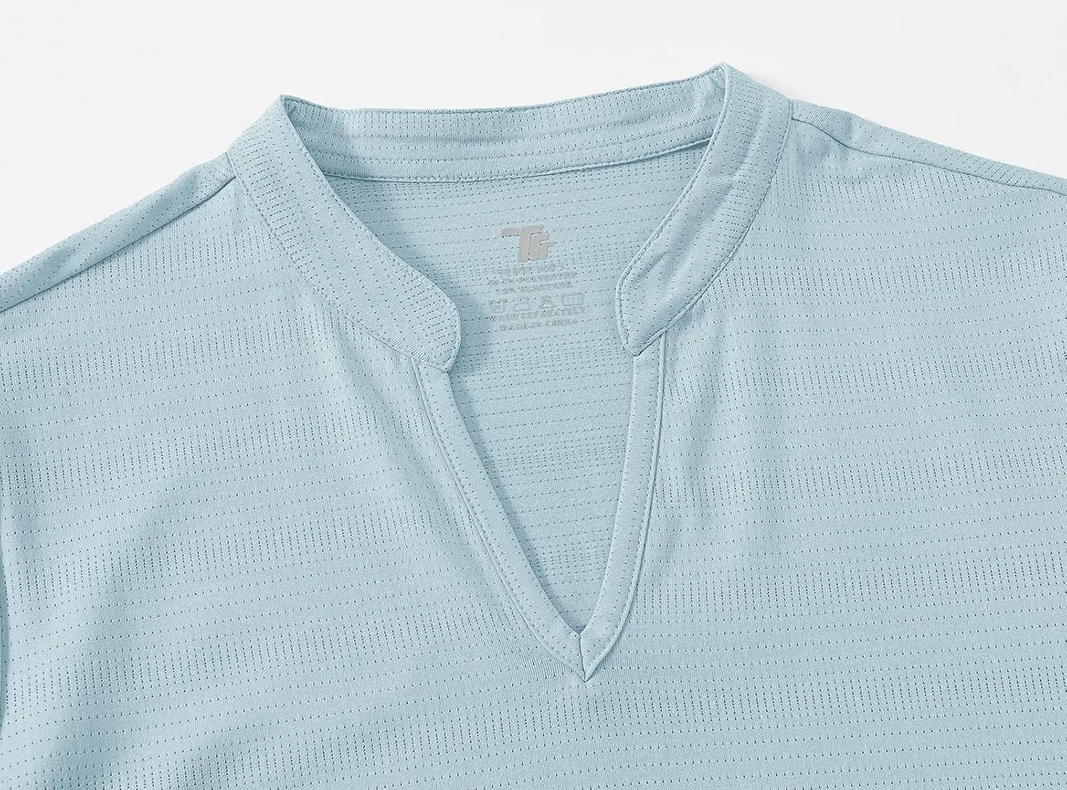 BASUDAM Women's Golf Polo Shirts V-Neck Short Sleeve Collarless Tennis Running T-Shirts Quick Dry