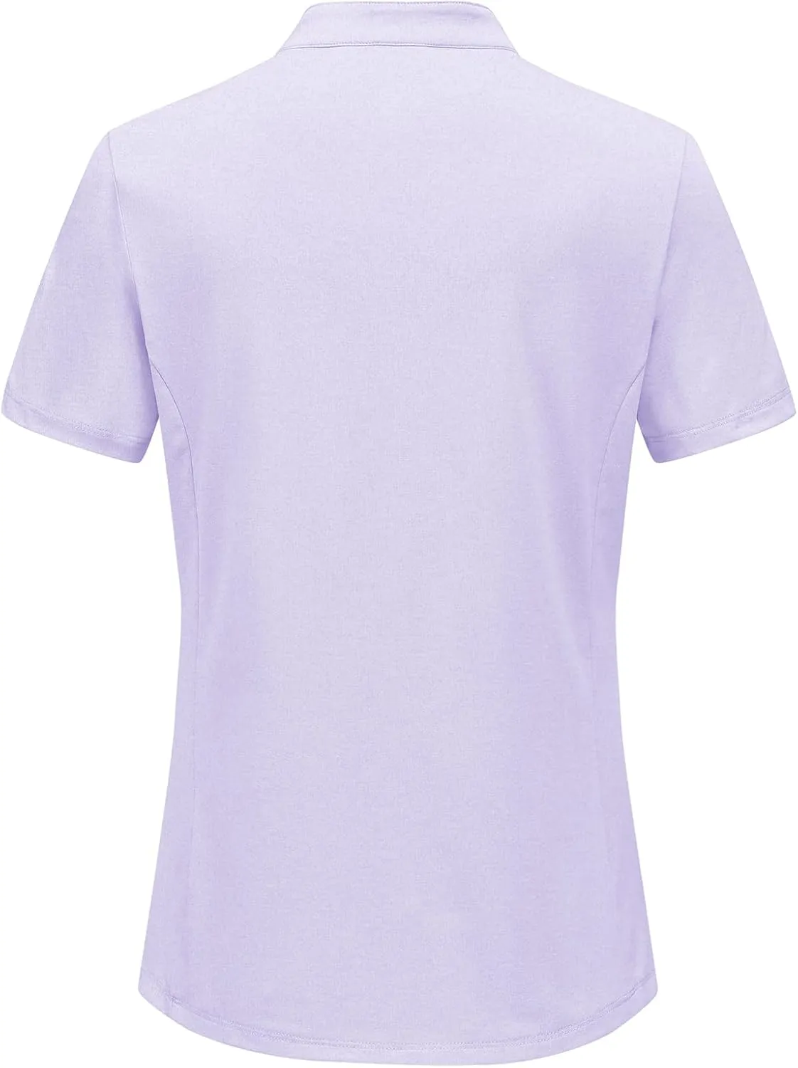 BGOWATU Women's Golf Polo Shirts Short Sleeve Collarless Y-Neck Tennis Tops Quick Dry UPF 50  Workout Shirt Lightweight