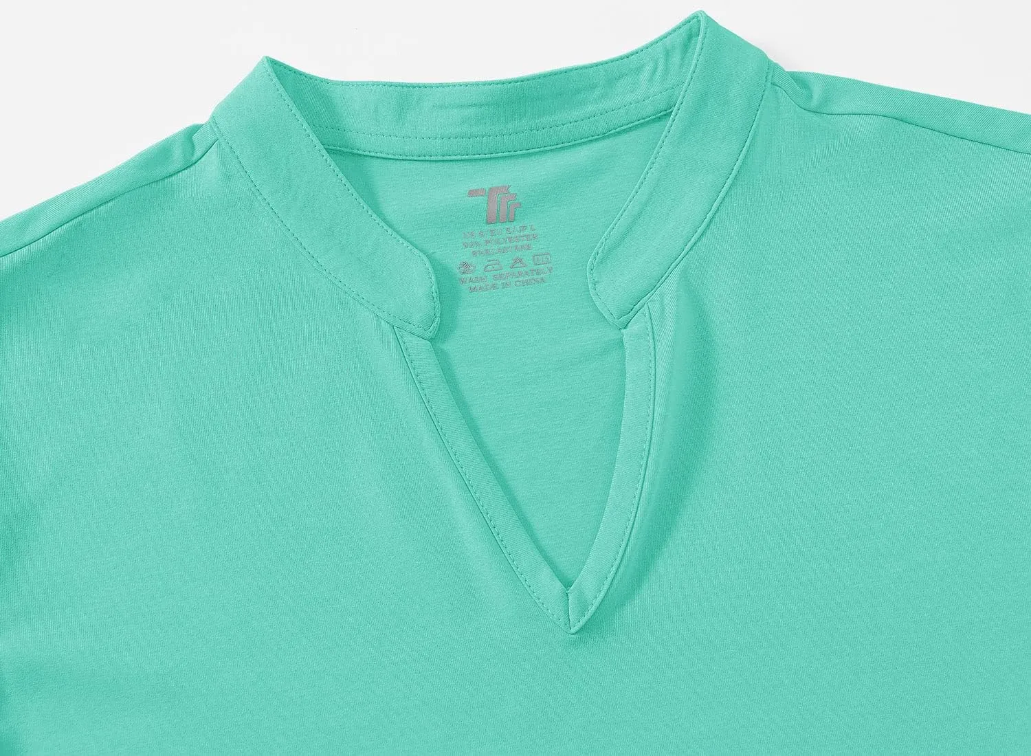 BGOWATU Women's Golf Polo T-Shirts Sleeveless V Neck Collarless Tennis Shirts UV Protection Quick Dry Lightweight