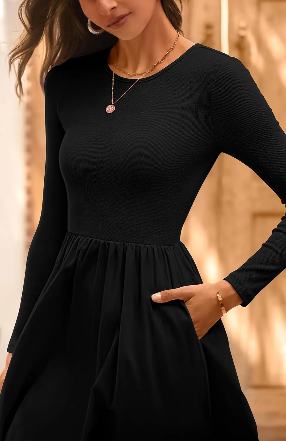 BTFBM Casual Long Sleeve Dresses Spring Dresses 2025 Wedding Guest Dress Midi Dress Flowy Bohemian Long Dress