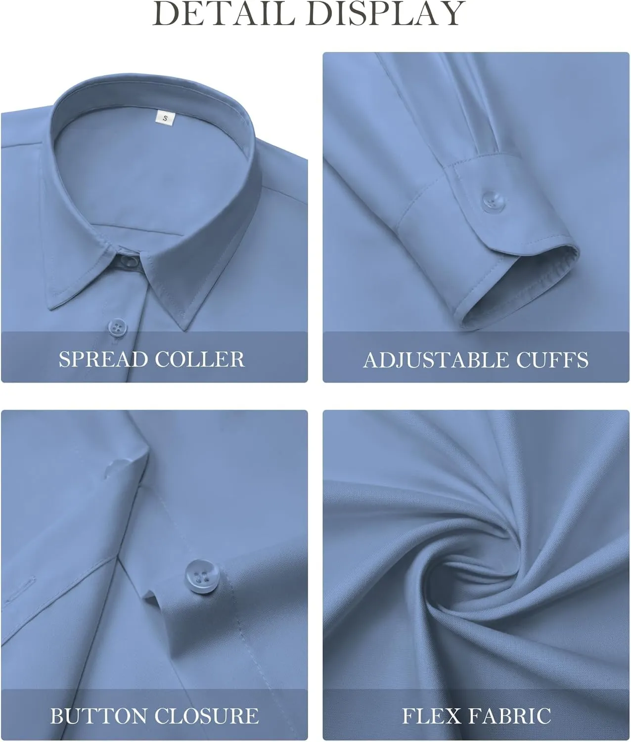 Button Down Shirts for Women Business Casual Blouses Long Sleeve Fit Dress Shirt Collar Wrinkle Free Work Tops