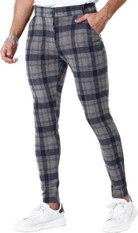 CANGHPGIN Men's Stretch Dress Pants Slim Fit Flat Front Slacks Tapered Casual Pants