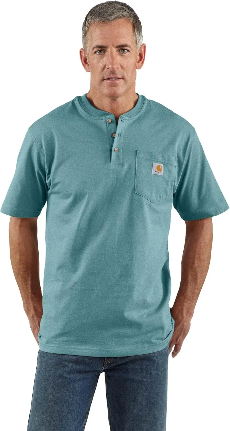 Carhartt Men's Loose Fit Heavyweight Short-Sleeve Pocket Henley T-Shirt