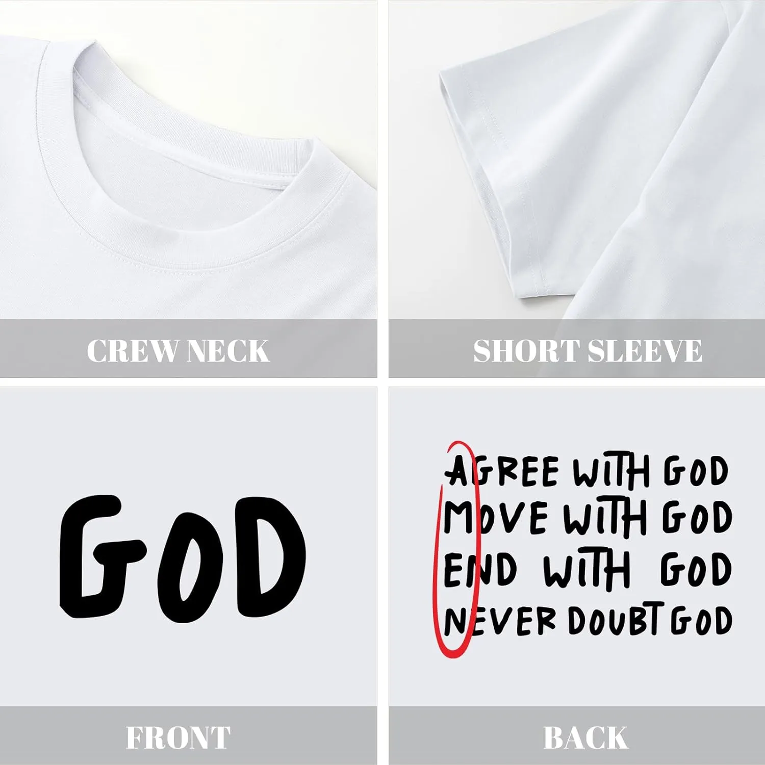 Christian Shirts for Men Inspirational God Shirt Religious Faith Tshirt Oversized Jesus Bible Verse Graphic Tee Top