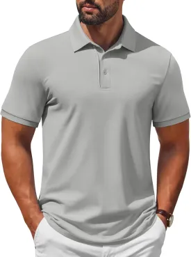 COOFANDY Mens Polo Shirt Short Sleeve Moisture Wicking Quick-Dry Golf Polo Athletic Tennis Collared T-Shirts