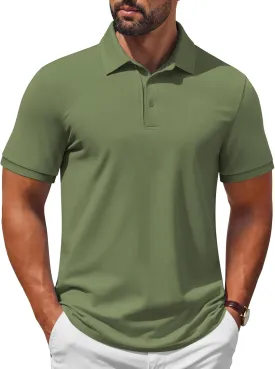 COOFANDY Mens Polo Shirt Short Sleeve Moisture Wicking Quick-Dry Golf Polo Athletic Tennis Collared T-Shirts