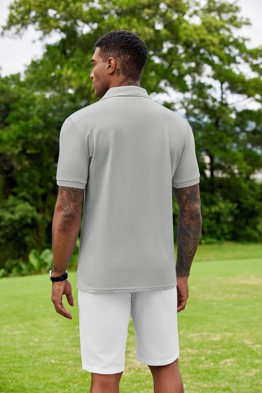 COOFANDY Mens Polo Shirt Short Sleeve Moisture Wicking Quick-Dry Golf Polo Athletic Tennis Collared T-Shirts