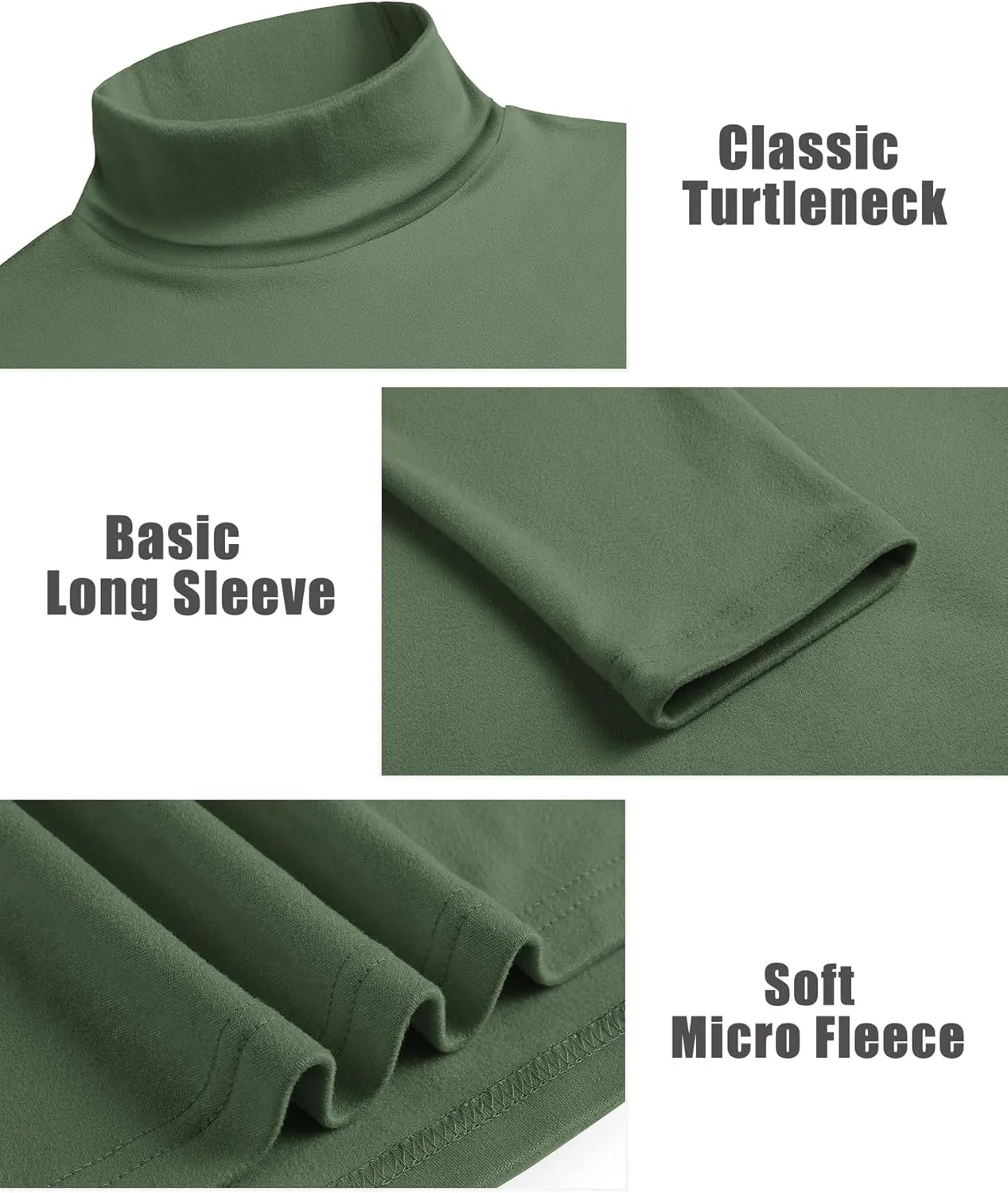 COOFANDY Men's Turtle Neck Shirts High Neck Mock Neck T Shirts Long Sleeve Slim Fit Sweater Casual Thermal Pullover