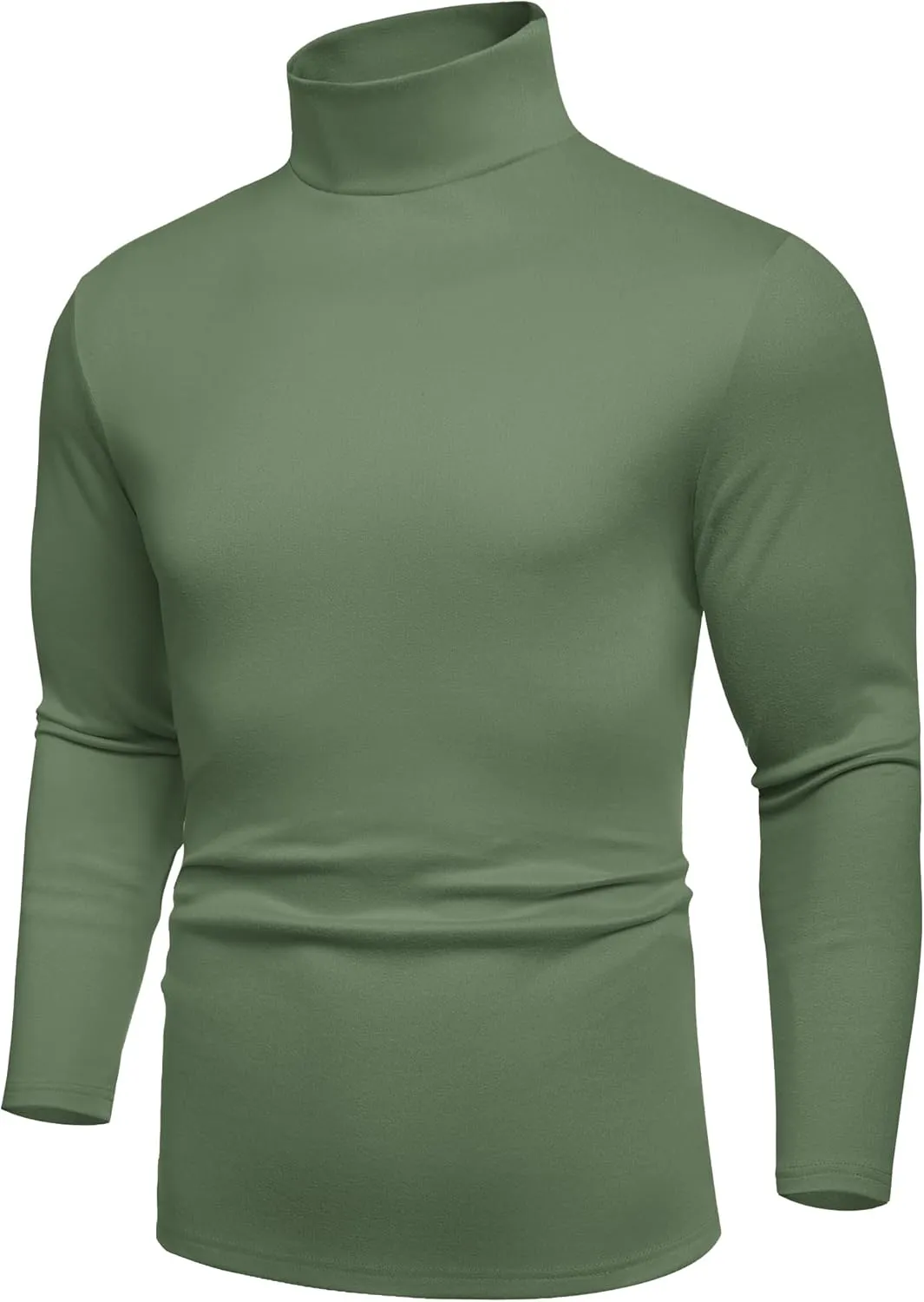 COOFANDY Men's Turtle Neck Shirts High Neck Mock Neck T Shirts Long Sleeve Slim Fit Sweater Casual Thermal Pullover