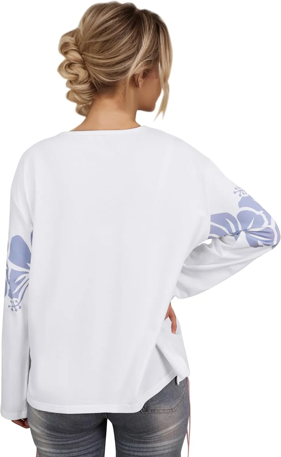 Cotton Oversized Hibiscus Tee Shirt for Women Floral Graphic Hawaiian T Shirts Casual Summer Vacation Loose Tops