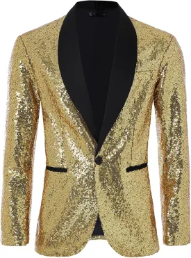 Coucoland Sequin Blazer Men-Tuxedo Jacket Sequin Suit Men Sport Coats