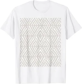 Cute Boho Aesthetic Gray and White Geometric Pattern T-Shirt