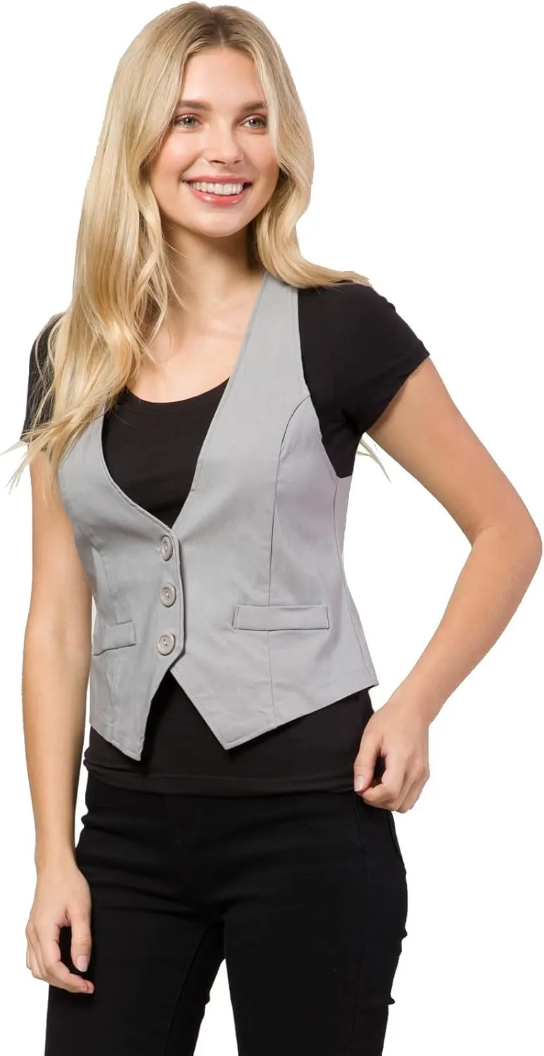 Design by Olivia Women's Dressy Casual Versatile Racerback Vest Tuxedo Suit Waistcoat