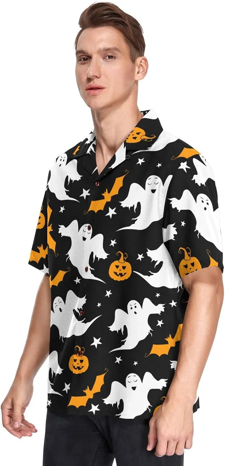 Fisyme Hawaiian Shirt for Men Loose-Fit Short Sleeve Button Down Beach Casual Shirts