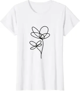 Flower White Tshirt Tee Shirts Womens Graphic Tee White T-Shirt