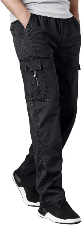 Fxbar Men's Cargo Pants Loose Fit Straight Leg Work Pants with Multi-Pockets for Daily Wear Casual Outdoor
