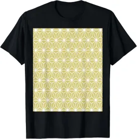 Geometric Art Deco Style Triangles Pattern White On Wheat T-Shirt