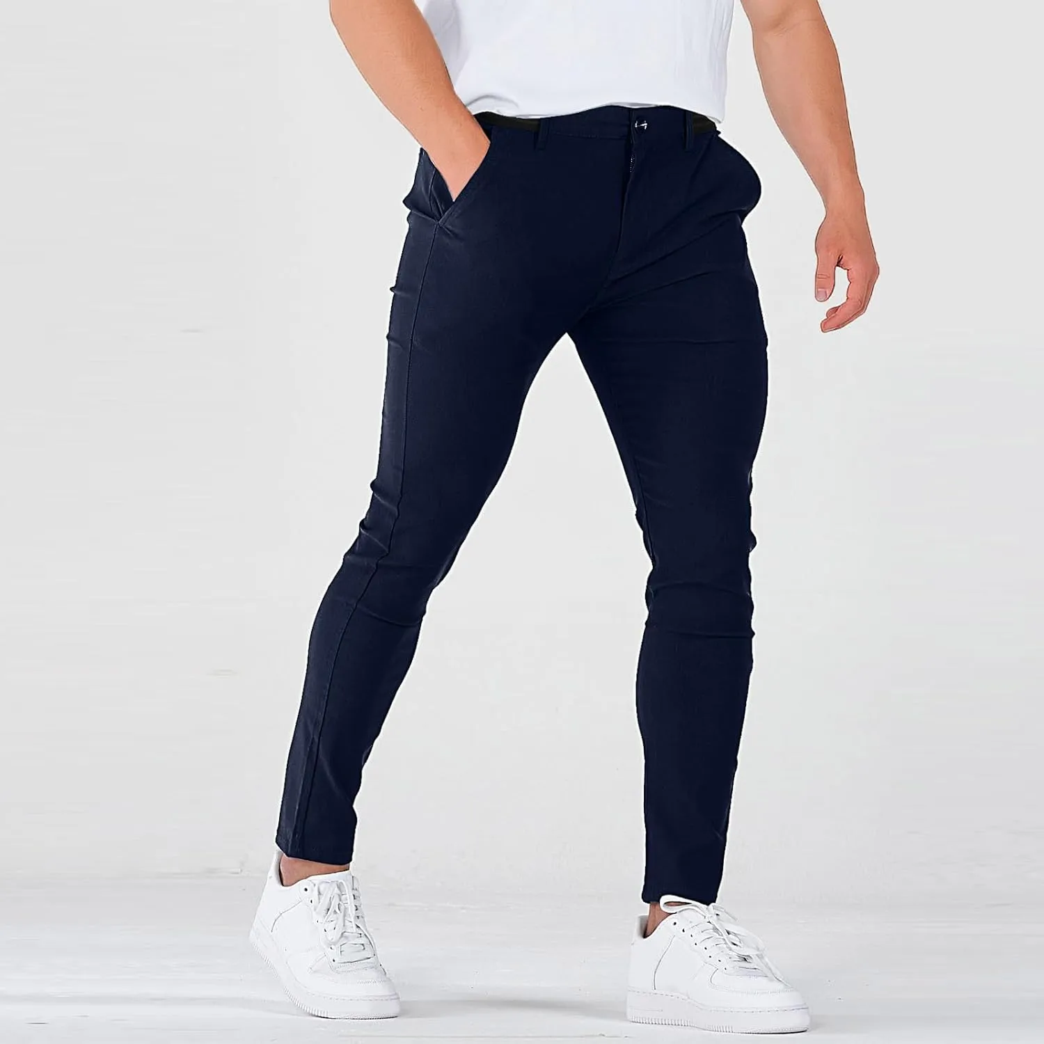 Golf Joggers Pants Men Petite Stretchy Slim Fit Dress Pants Quick Dry Elastic Waist Pull On Work Pants with Pockets