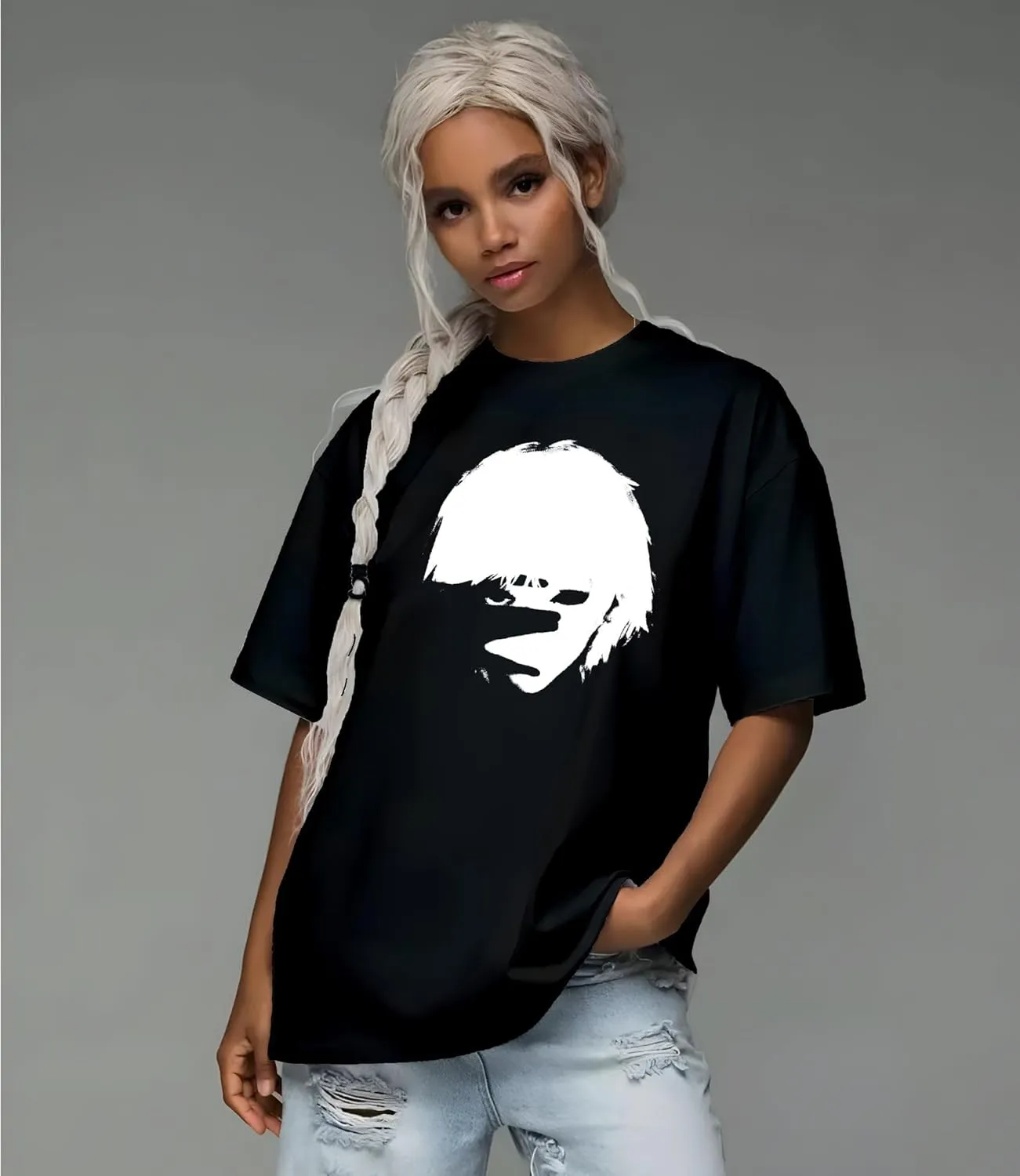 Japanese Spider Lily, Tokyo Ghoul Grunge Anime Flower Tee, Unisex Vintage Y2K Oversized Graphic T-Shirt, Retro Aesthetic