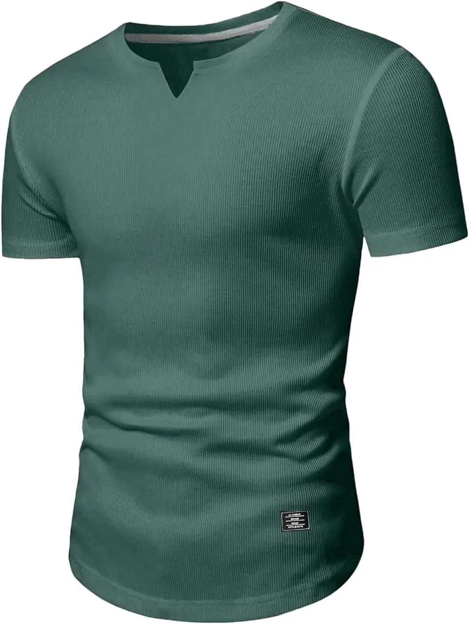 JMIERR Mens Muscle Slim T Shirt V-Neck Longline Henley Shirt Gym Workout Athletic Tee Shirts