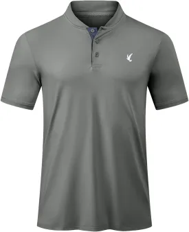 JMIERR Men's Polo Henley Shirt Moisture Wicking Quick Dry Summer Casual Short Sleeve Golf Polo T Shirts