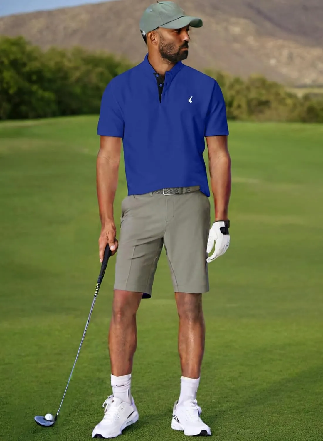 JMIERR Men's Polo Henley Shirt Moisture Wicking Quick Dry Summer Casual Short Sleeve Golf Polo T Shirts