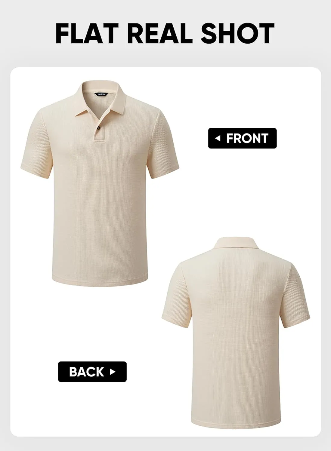JMIERR Men's Waffle Polo Shirts Summer Casual Short Sleeve T-Shirt Button Up Solid Color Henley Shirts