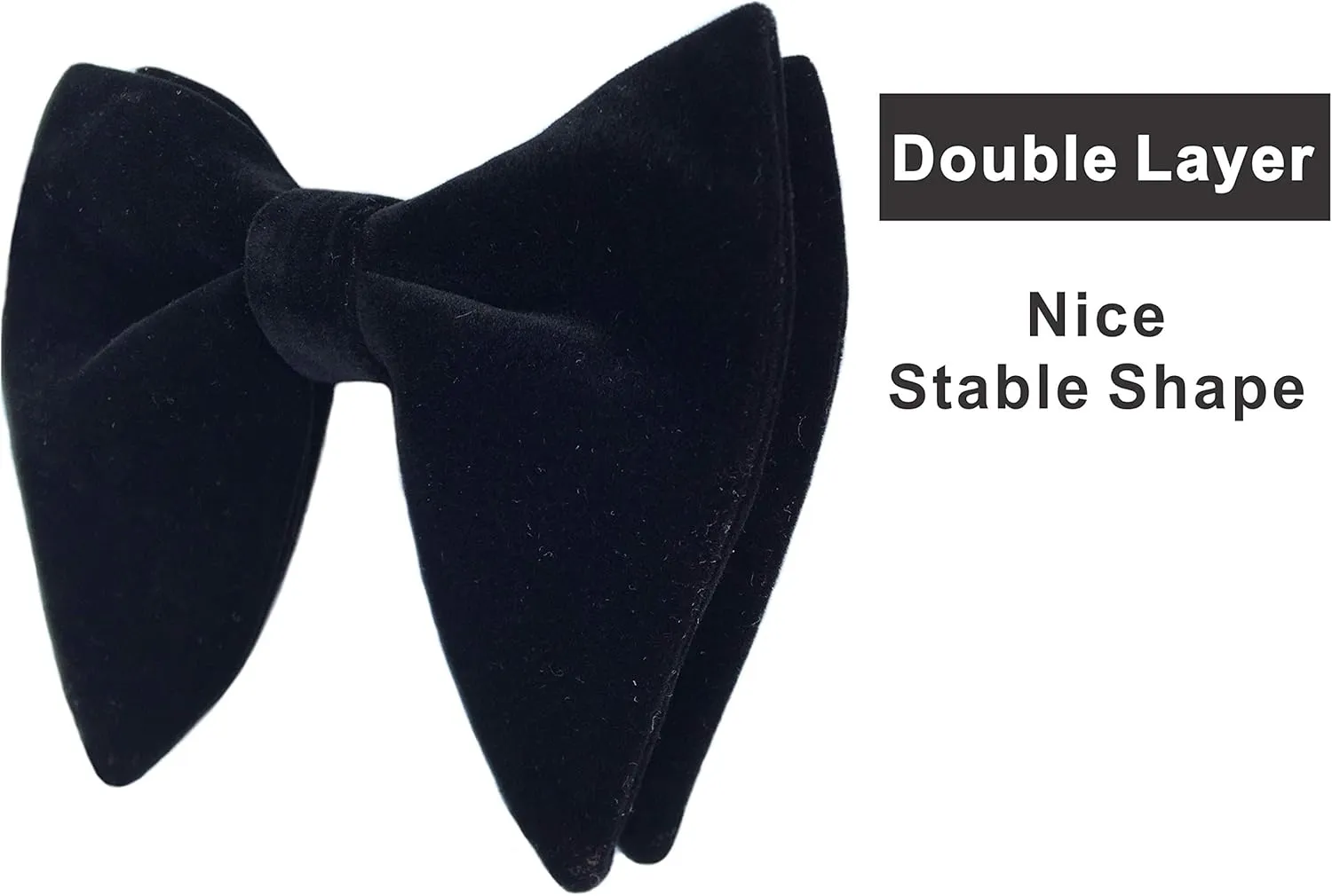 Justar Mens Pre-Tied Bow Tie Tuxedo Oversized Velvet Bowtie Cufflinks Hankie Combo Sets