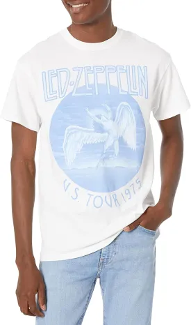 Led Zeppelin Men's Standard Us Tour 1975 White T-Shirt