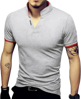 LOGEEYAR Mens Fashion Polo Henley Shirts Short/Long Sleeve Casual T-Shirts Slim Fit Cotton Polo Shirts for Men