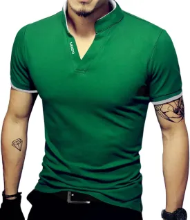 LOGEEYAR Mens Fashion Polo Henley Shirts Short/Long Sleeve Casual T-Shirts Slim Fit Cotton Polo Shirts for Men
