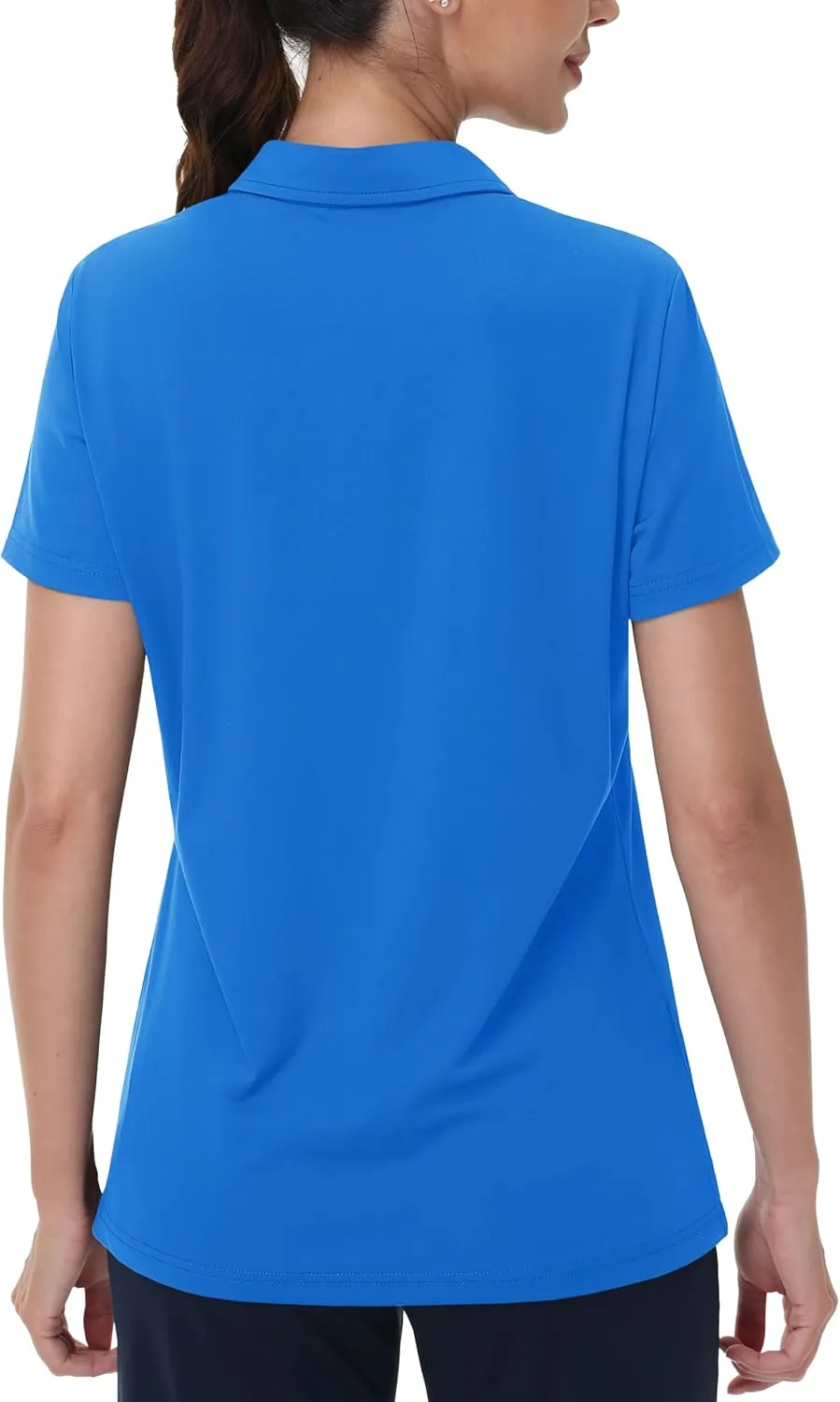 MAGCOMSEN Women's Golf Shirts Short Sleeve Polo Collared Tennis Shirt V Neck Quick Dry Sun Protection UPF 50 