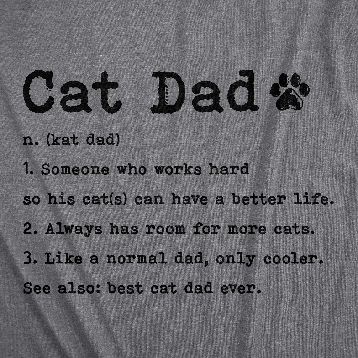 Mens Cat Dad Definition T Shirt Funny Father's Day Pet Kitty Animal Lover Graphic Tee