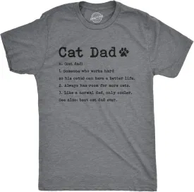 Mens Cat Dad Definition T Shirt Funny Father's Day Pet Kitty Animal Lover Graphic Tee