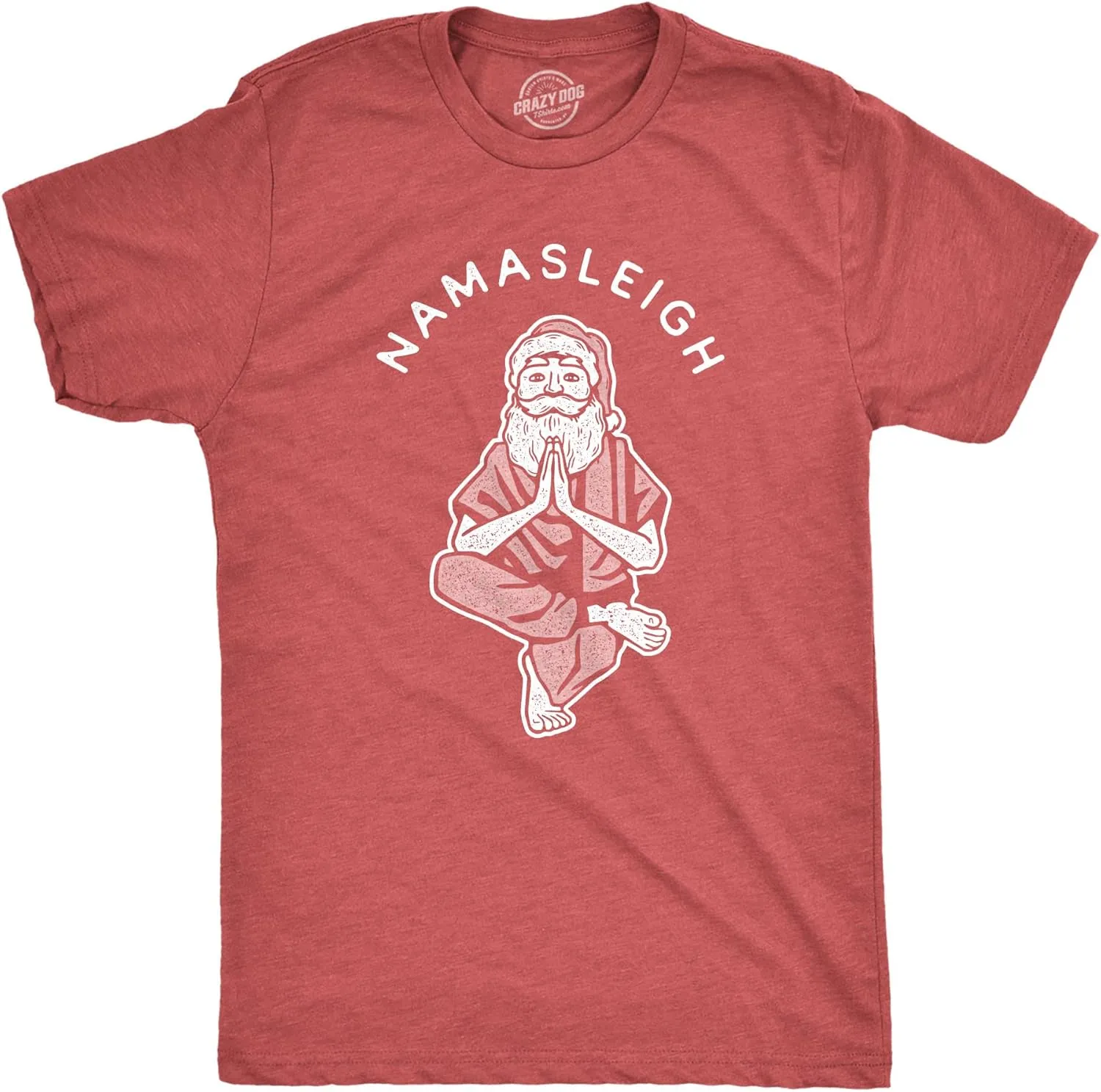 Mens Namasleigh T Shirt Funny Namaste Yoga Meditation Santa Sleigh Christmas Tee