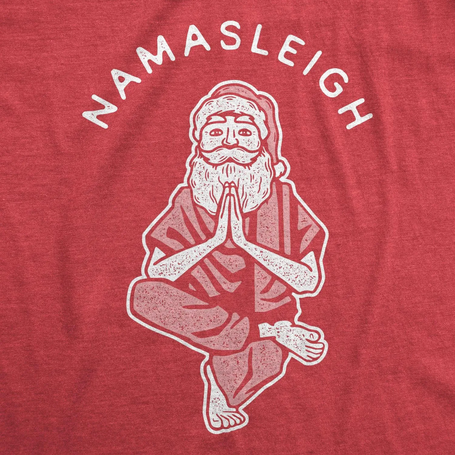 Mens Namasleigh T Shirt Funny Namaste Yoga Meditation Santa Sleigh Christmas Tee