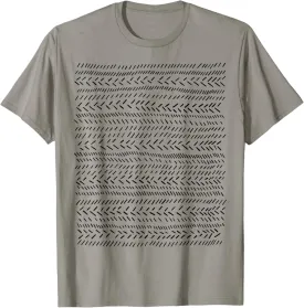 Modern Abstract Lines and Shapes Art in Black and White T-Shirt