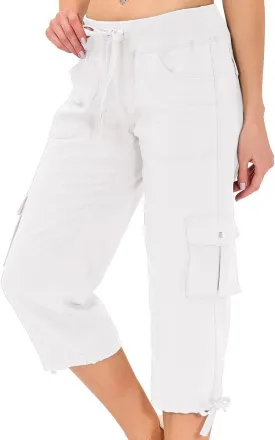 MoFiz Womens Capris with Pockets Loose Fit Casual Capri Pants Dressy Lightweight Ladies Baggy Cargo Pants for Hiking MoFiz Womens Capris with Pockets Loose Fit Casual Capri Pants Dressy Lightweight Ladies Baggy Cargo Pants for Hiking