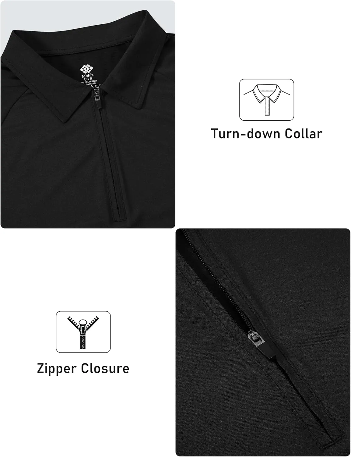 MoFiz Women's Long Sleeve Golf Polo Shirt 1/4 Zip UPF 50  Sun Protection Quick Dry Workout Hiking Athletic Shirts