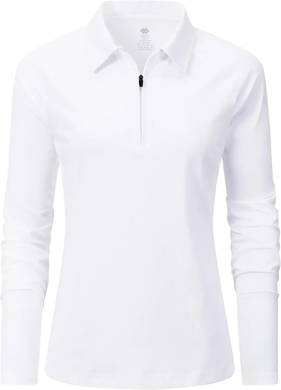MoFiz Women's Long Sleeve Golf Polo Shirt 1/4 Zip UPF 50  Sun Protection Quick Dry Workout Hiking Athletic Shirts